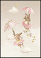 Flying Bunnies Real Gold Poster 50x70cm